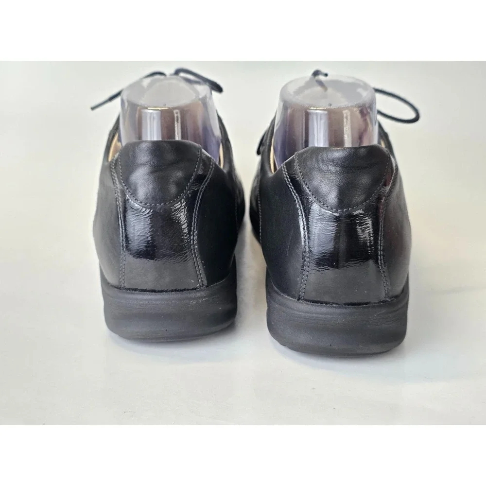 Waldlaufer Men's Sneakers Size 7.5 Black‎ Leather Oxford Walking Classic Shoes